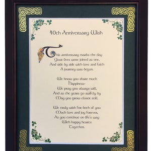 Anniversary 40th, Personalized Blessing Framed, Anniversary 40 - Anniversary Gift for couples - Anniversary gift