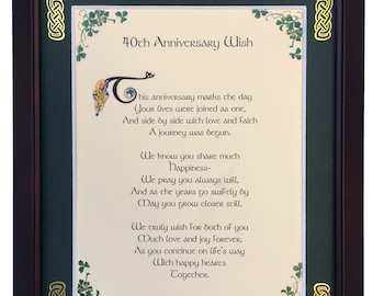 Anniversary 40th, Personalized Blessing Framed, Anniversary 40 - Anniversary Gift for couples - Anniversary gift