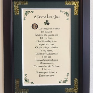 A Friend Like You - Framed Friendship Blessing - Personalize with Name, Date, Custom Message