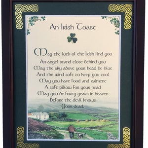 An Irish Toast, Personalized Framed Blessing, Irish Blessing, Irish gifts, Irish gifts women, Irish gifts for men, Irish gifts friend,