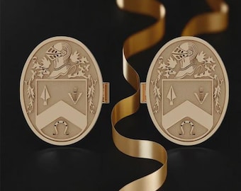 Large Oval Heraldry Cufflinks with Coat of Arms - Irish Made Wedding Accessories for Men