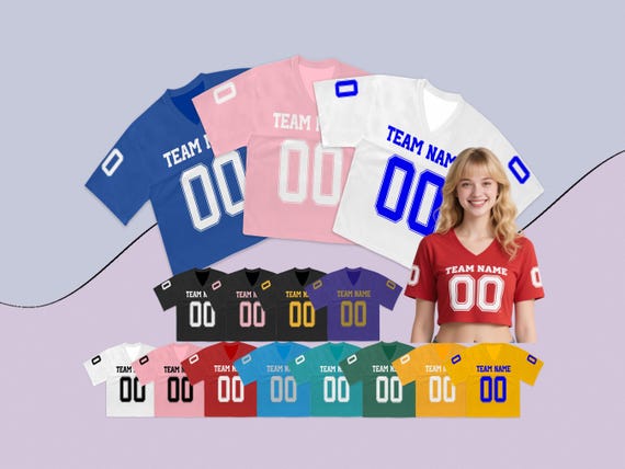 Custom Football Jersey Women Short Football Uniform Personalize Your Team Name and Number Football for Cheerleading