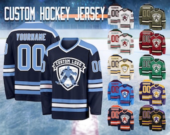 Camisetas de hockey personalizadas para entrenamiento, para hombres, mujeres y jóvenes. Camiseta de manga larga con nombre, número y logotipo bordados o impresos.