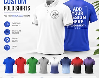 Polo personalizado con estampado de texto y logotipo bordados, camisa de trabajo Dry-Fit, uniforme de negocios, polos personalizados para eventos grupales.