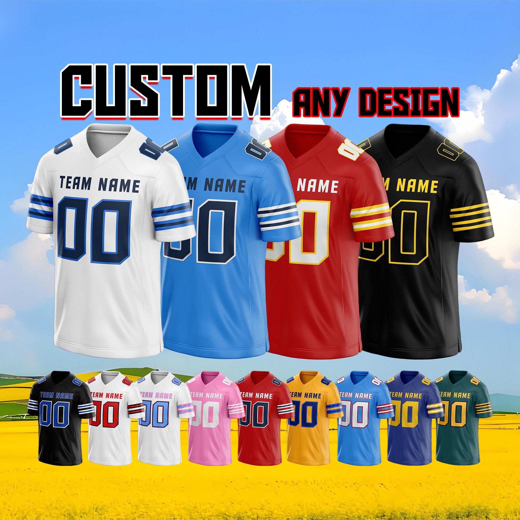 Custom Football Jersey Personalized Team Name Number Practice Jersey Customized Football Shirt for Men Woman Youth Kid