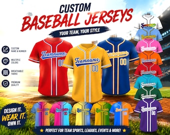 Custom Baseball Jersey Personalized Stitched Printing Baseball Jerseys with Name Number Logo Sports Uniform for Men Women Youth Kid
