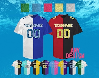 Maillot de football à coutures personnalisées : uniforme d'équipe personnalisé, détails de paillettes