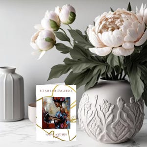Tarjeta del Día de la Madre con una pianista, tarjeta del Día de la Madre Negra, tarjeta del Día de la Madre Afroamericana, tarjeta de felicitación, calendario, tarjeta del Día de la Madre
