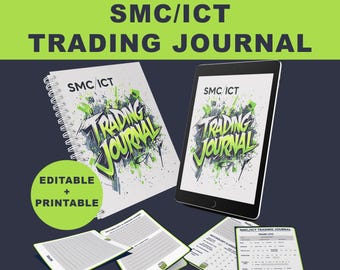 SMC/ICT Trading Journal: Forex, Futures, Options Trade Log (ausfüllbares & druckbares PDF)