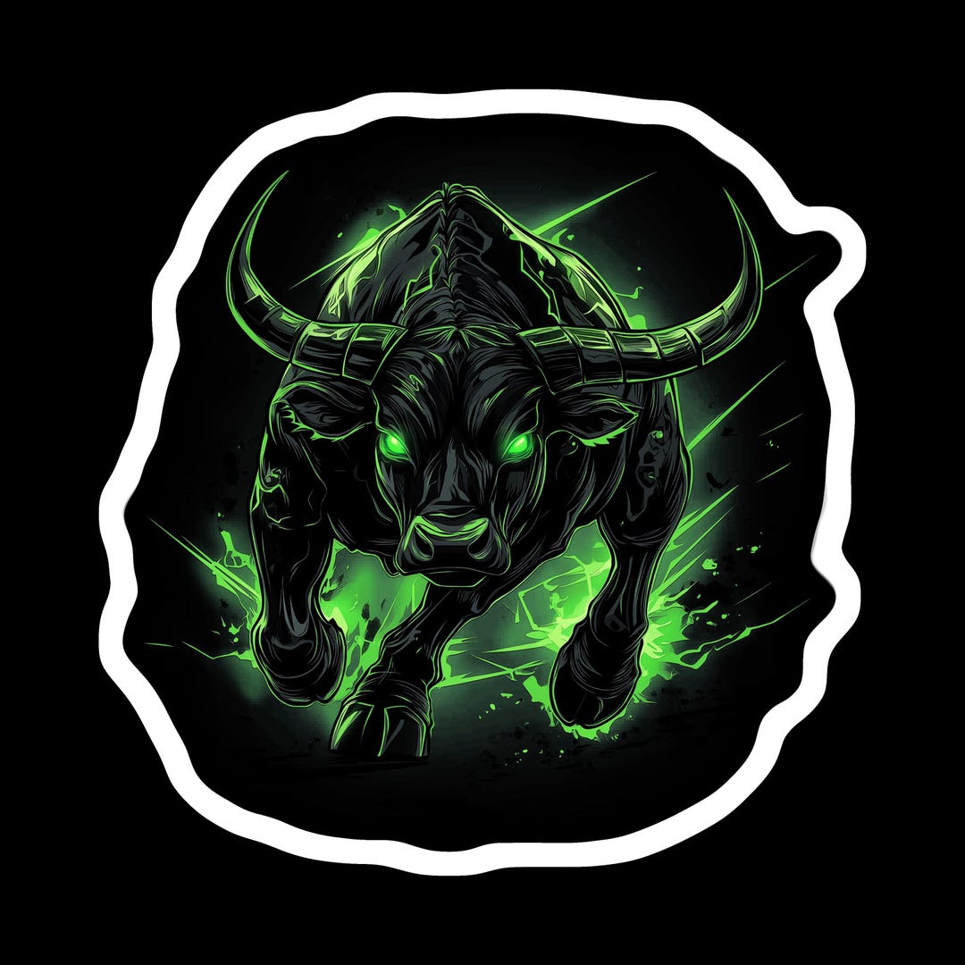 Neon Bull Sticker - Etsy