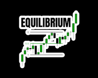 Adesivo Equilibrium – Concetto di denaro intelligente ICT / Regalo per trader Forex e Futures / Adesivo in vinile per il mercato azionario