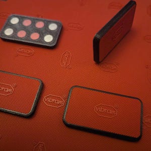 Fidget Slider Slim & Quiet Vibram (Red-Dot Pro Grip) Hybride 3-Click / Haptic Slider / Fidget Clicker / Haptic Fidget / EDC Fidget