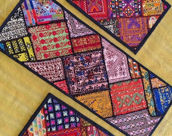 Unique Handmade Embroidered Dinning Table runner set with place mats.