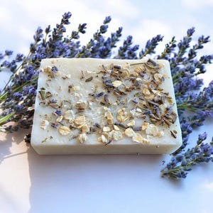 All natural oatmeal & honey goat's milk bar soap for sensitive skin