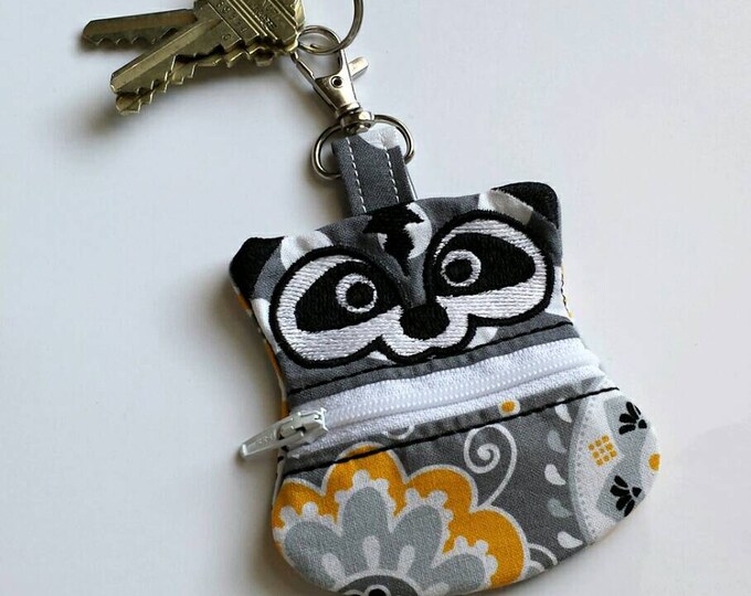 Raccoon Coin Pouch Clip on Coin Pouch Zippered Coin Purse Etsy
