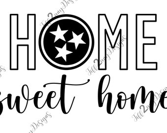 Tri Star Tennessee Home Sweet Home *SVG & PNG Only*, cut file, digital file, vinyl decal SVG