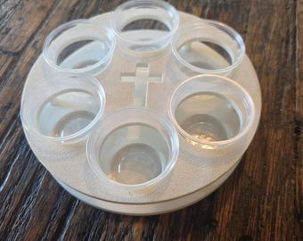 Small Communion Tray: Holds 6 Cups for Home Worship, Bible Study
