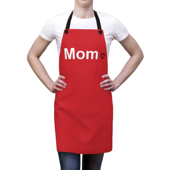 Mom Heart (WL) Flame Scarlet Red Apron