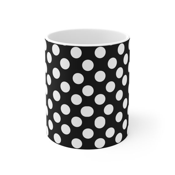 Black with White Polka Dots Mug 11oz