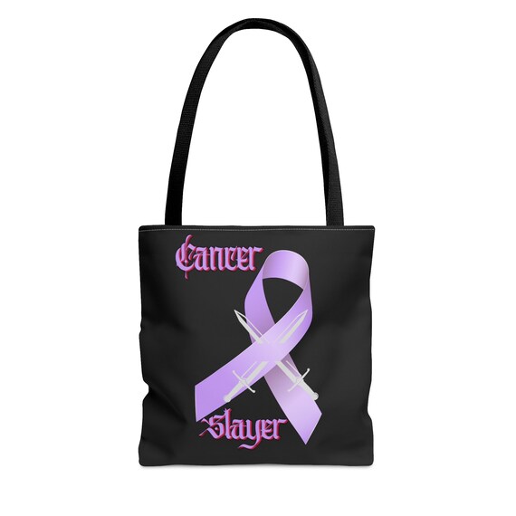 Cancer Slayer Black Tote Bag