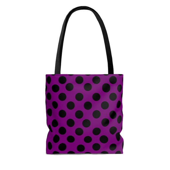 Purple with Black Polka Dots - Tote Bag