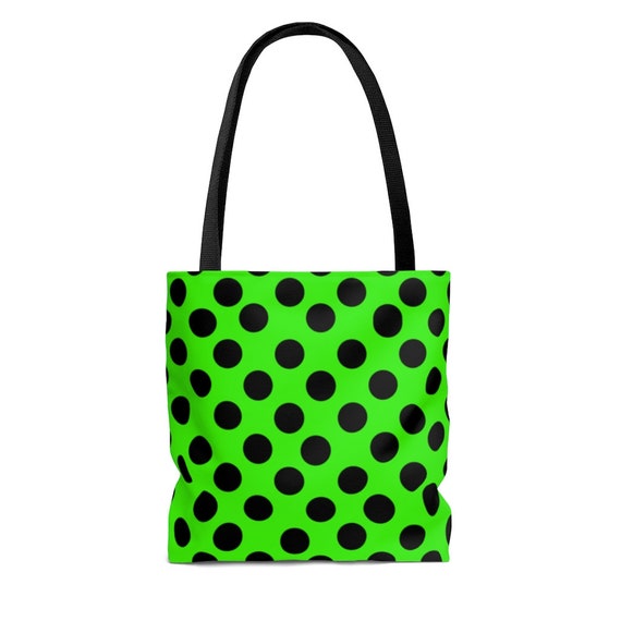 Lemon-Lime with Black Polka Dots  - Tote Bag