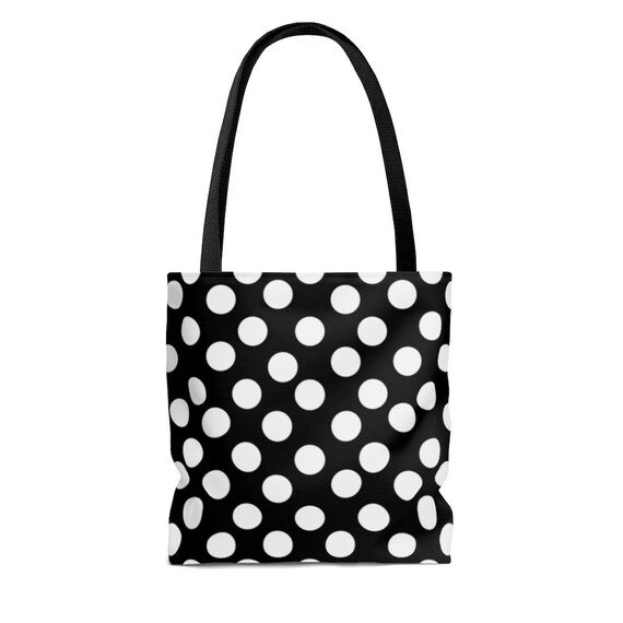 Black with White Polka Dots - Tote Bag