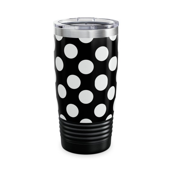 Black with White Polka Dots Tumbler, 20oz