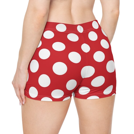 White with Red Polka Dot Women's Shorts (AOP)