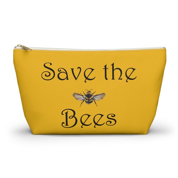 Save the Bees Accessory Pouch w T-bottom