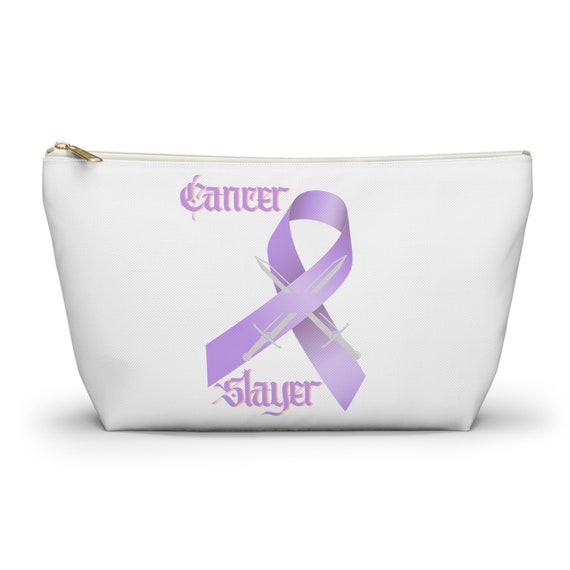 Cancer Slayer Purple Accessory Pouch w T-bottom