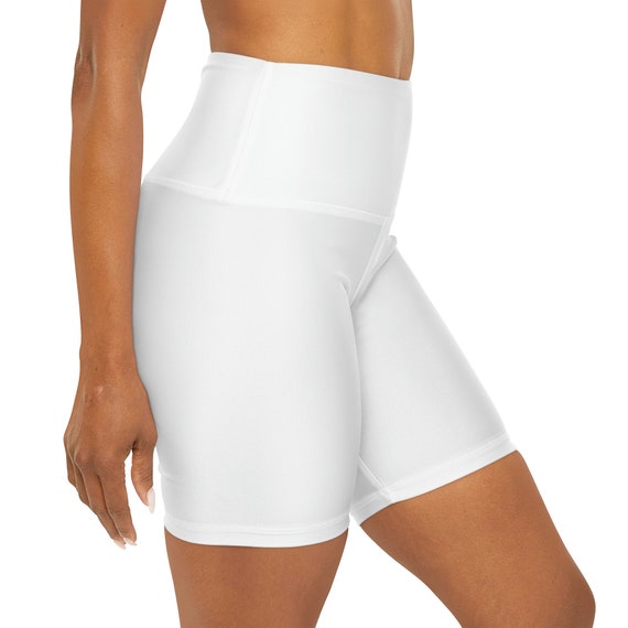 White High Waisted Yoga Shorts