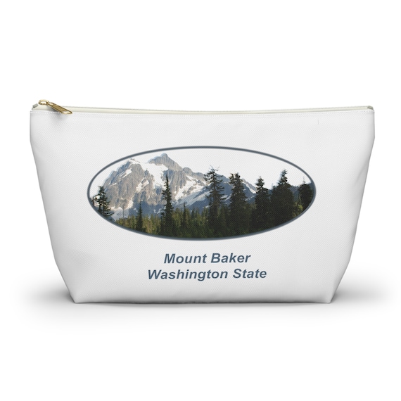 Mount Baker Washington State Accessory Pouch w T-bottom