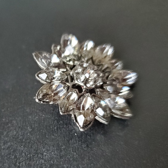 Smoky Grey Rhinestone Brooch