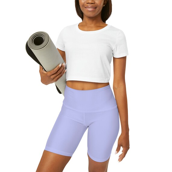 Periwinkle High Waisted Yoga Shorts