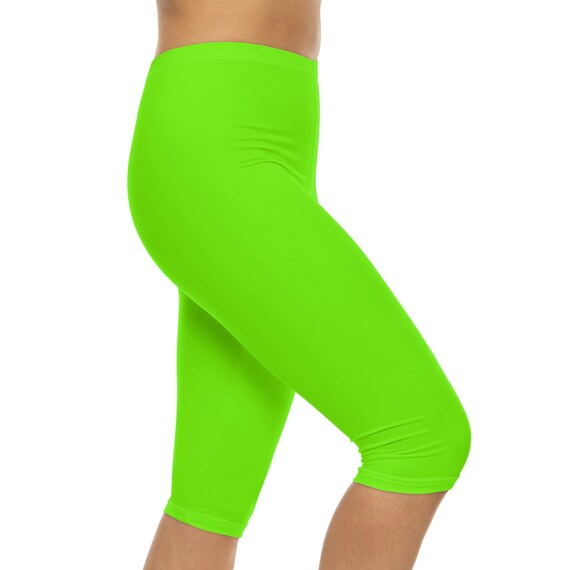 Chartreuse Womens Capri Leggings (AOP)