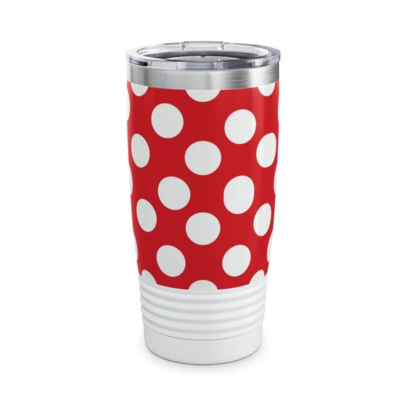 Red with White Polka Dots Ringneck Tumbler, 20oz
