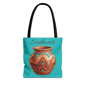 Southwest Pottery Tote Bag | Desert Clay Pattern, AOP All-Over Print
