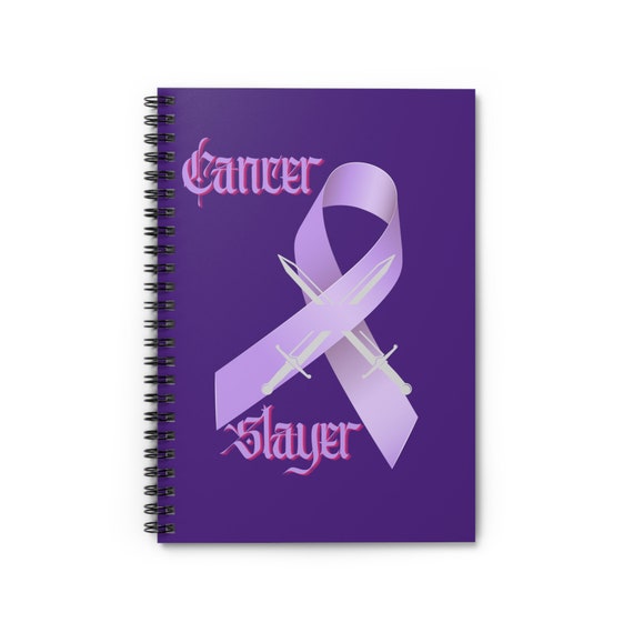 Cancer Slayer Purple Spiral Notebook - Ruled Line