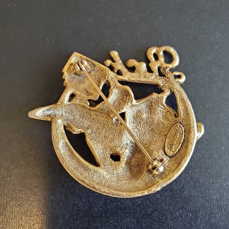 Signed Vintage Danecraft Luck Wizard with Dice Brooch