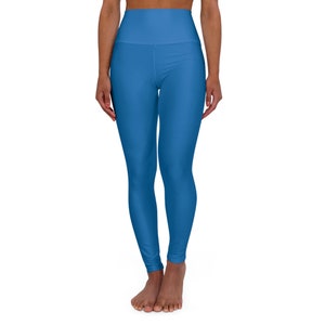 French Blue High Waisted Yoga Leggings