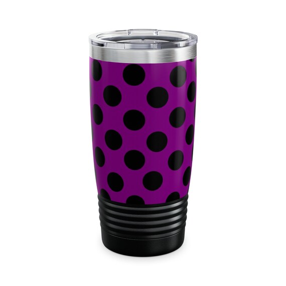 Purple with Black Polka Dots Tumbler, 20oz