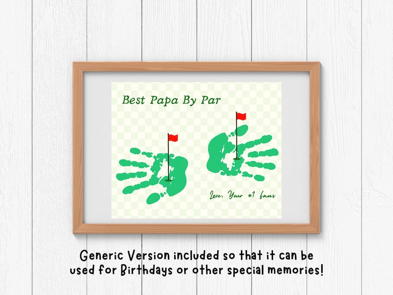 Golf Handprint Father's Day Card: Infant Footprint Art (digital ...