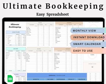 Small Business Bookkeeping Spreadsheet | Income Expense Tracker (Google Sheets)