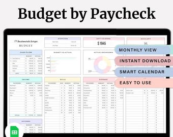 Paycheck Budget Spreadsheet | Google Sheets Planner (Digital Download)