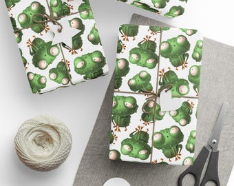 Green Frog Wrapping Paper