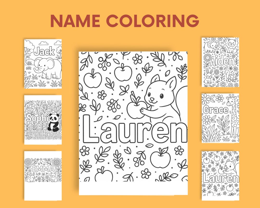 Custom Name Coloring Page - Etsy