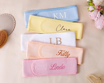 Diadema personalizada para spa, diadema personalizada para lavado facial bordada, propuesta para dama de honor, regalo del Día de la Madre, regalo para ella, despedida de soltera.