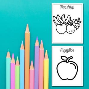 Coloring Pages for Preschoolers | Fruits Coloring Pages | Toddler Coloring Pages | Teacher Material | Parents Coloring Book