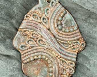 Earthy Turquoise Green Hamsa